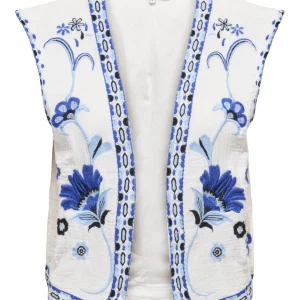 Onlthyra Life Sl Emb Vest Wvn Cs - Wit Dessin