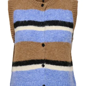 Onlkallie Sl Button Vest Knt - Bruin Dessin