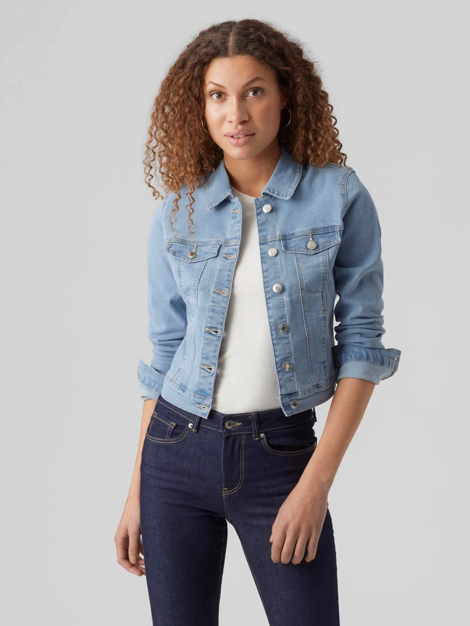 Vmluna Ls Slim Dnm Jacket Mix Ga No - Blue Denim - Afbeelding 2