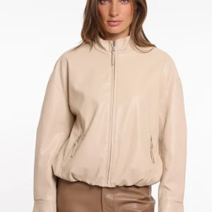 Blouson Jacket With Button Closure - Beige