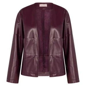 Vero Faux Leather Jacket - Bordeaux