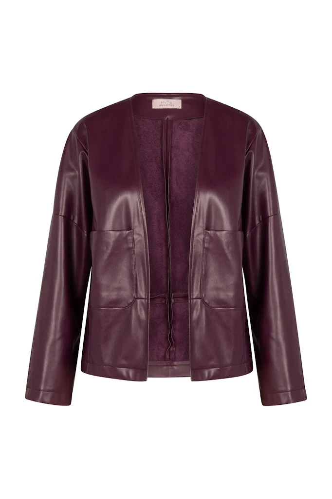 Vero Faux Leather Jacket - Bordeaux - Afbeelding 2
