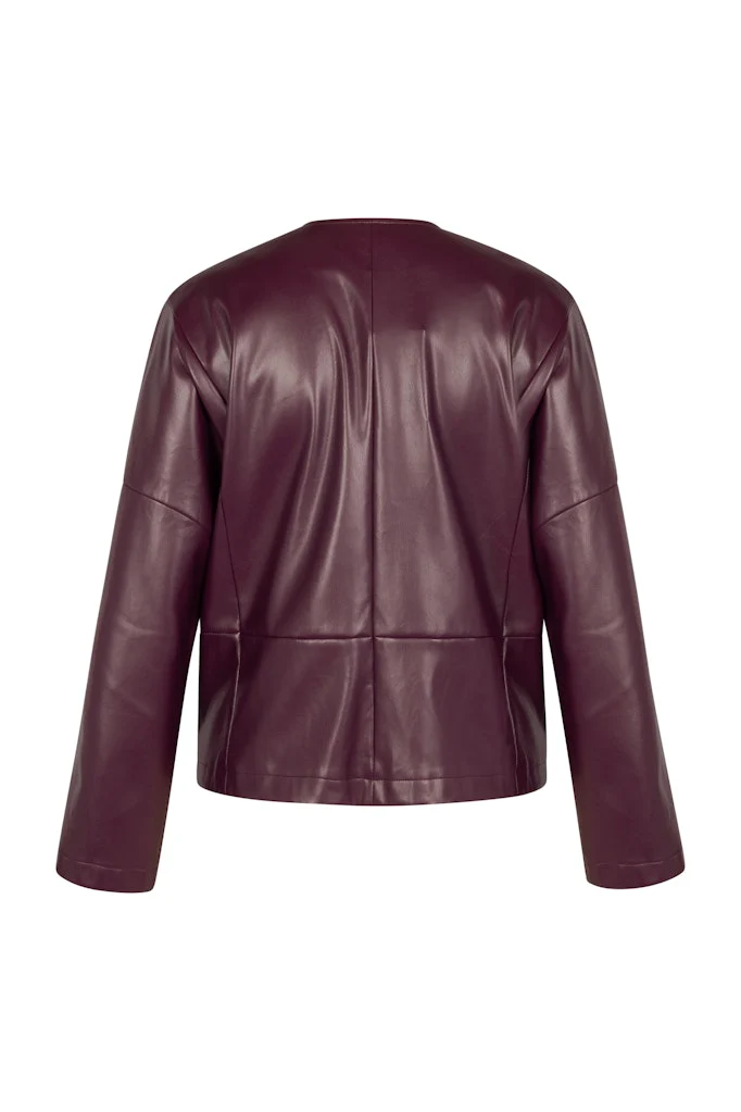 Vero Faux Leather Jacket - Bordeaux - Afbeelding 3