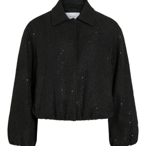 Vicapsy L/s Glitter Jacket - Zwart