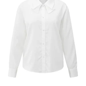 Blouse With Bow Collar Detail - Off-white
