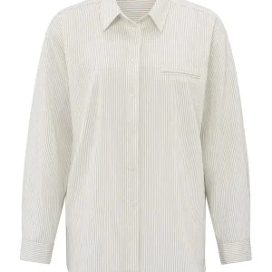 Flowy Pinstripe Shirt - Ecru Dessin