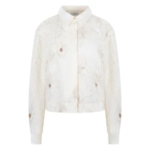 Adora Blouse Embroidery - Ecru Dessin