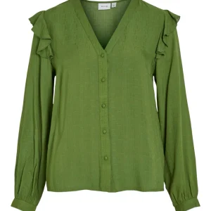 Videstina V-neck Ls Top - Groen