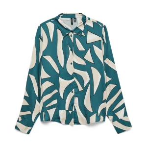 Vmcindy Regina Ls Shirt Wvn Ga - Groen Dessin