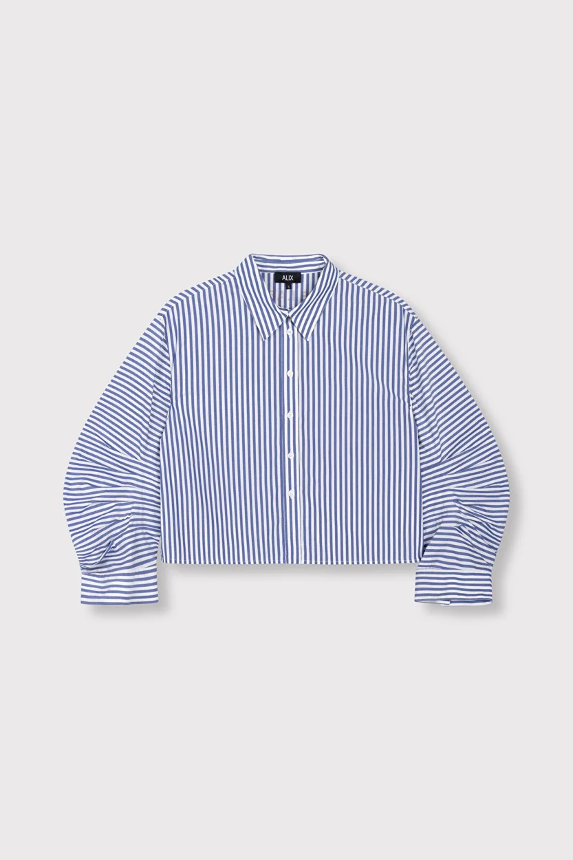 Fancy Stripe Blouse - Blauw Dessin - Afbeelding 2