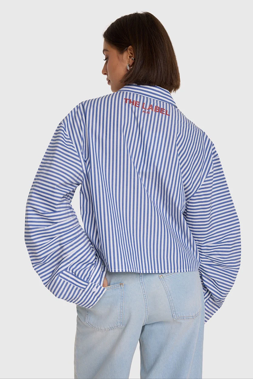 Fancy Stripe Blouse - Blauw Dessin - Afbeelding 5