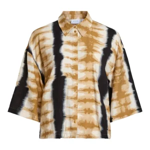 Viwrinkle Qu 3/4 Shirt/pb - Bruin Dessin