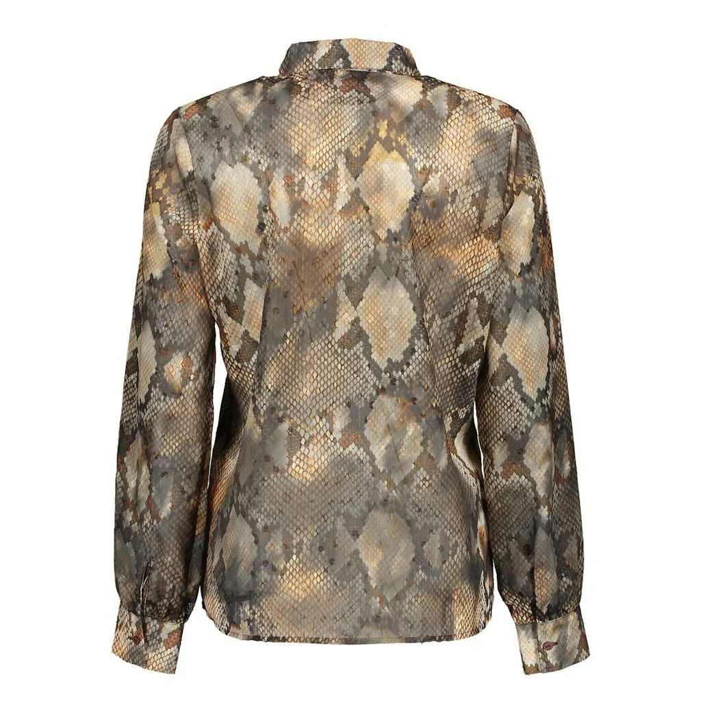 Blouse Print - Bruin Dessin - Afbeelding 5