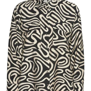 Vmvigdis L/s Shirt Wvn Btq Ga - Zwart Dessin