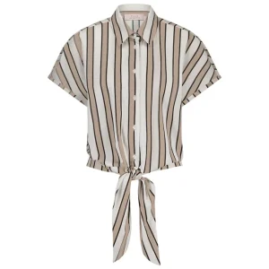 Lena Stripe Blouse - Ecru Dessin