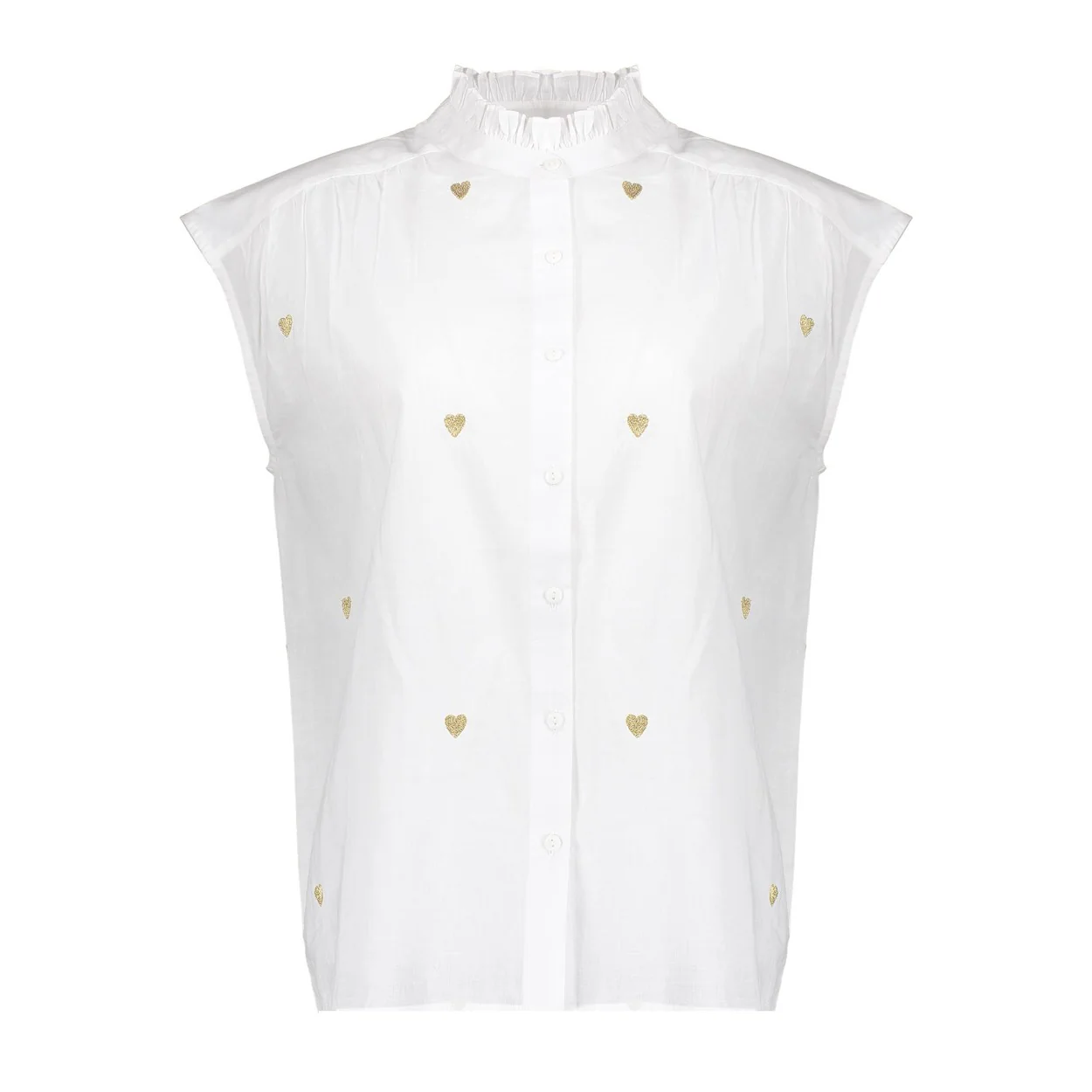 Blouse Lurex Hearts - Wit Dessin