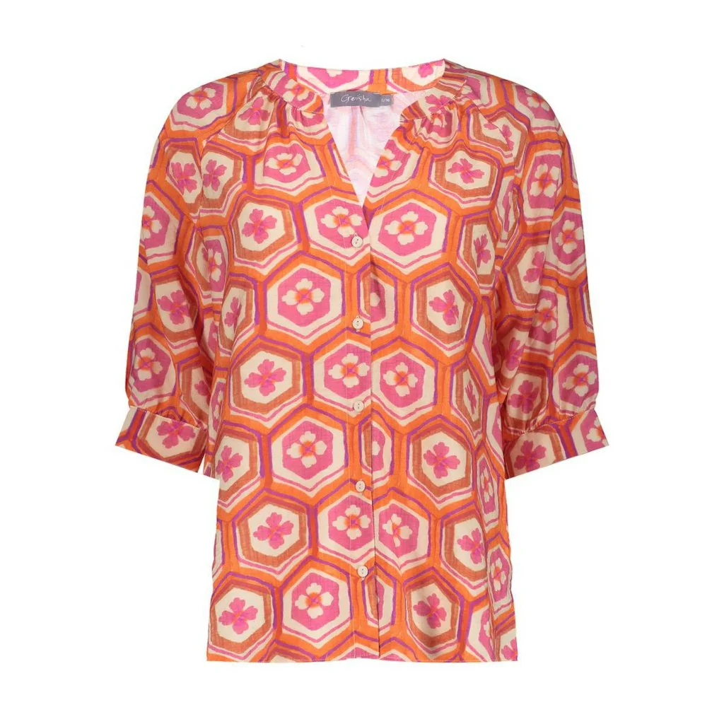 Blouse - Oranje Dessin - Afbeelding 3