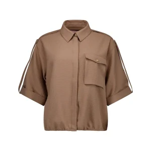 Nellie Waffle Blouse - Taupe