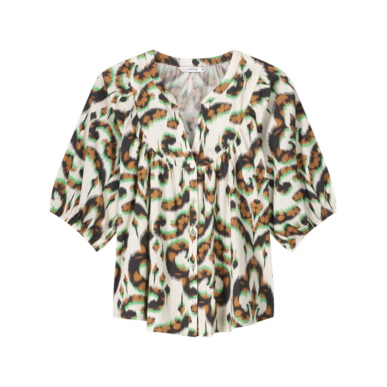 Blouse Ornament Print - Bruin Dessin - Afbeelding 2