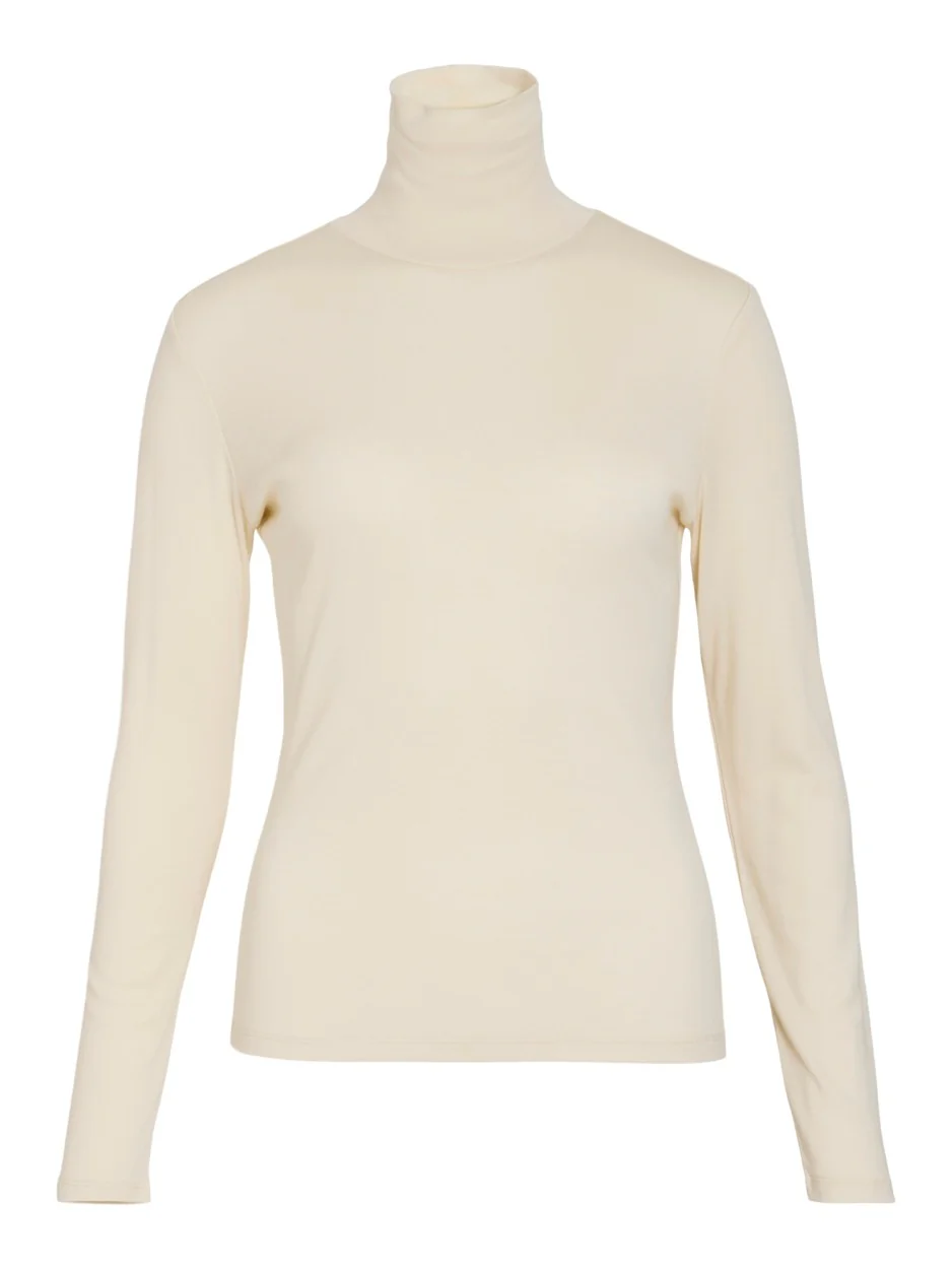 Vijolini Roll Neck L/s Top/r - Beige