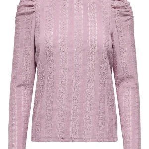 Onlmelanie L/s O-neck Top Jrs - Donker Rose