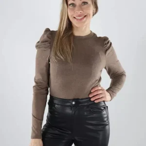 Jdytonsy L/s Puff Sleeve Top Jrs Dia - Bruin Melee