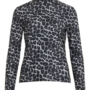 Vileoa L/s High Neck Top - Noos - Grijs Dessin