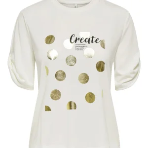 Onlfree Life S/s Create Top Box Jrs - Off-white