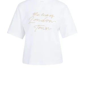 T-shirt Met Flockprint - Off-white