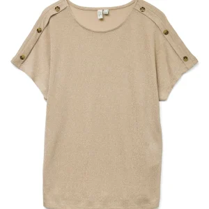 Vmbrook S/s O-neck Top Jrs Btq Ga - Beige