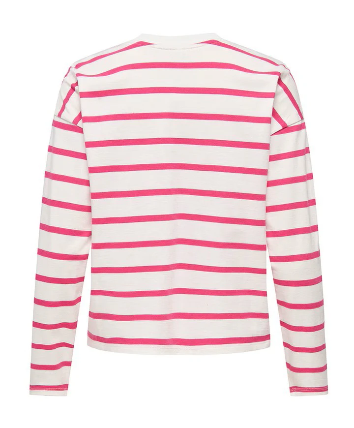 Onlsoph L/s Stripe Top Jrs - Wit Dessin - Afbeelding 3