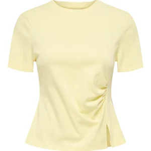 Jdytessa S/s Detail Top Jrs - Geel