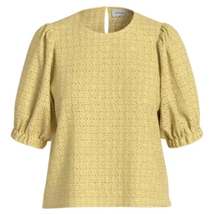 Viminera O-neck 2/4 Top - Geel
