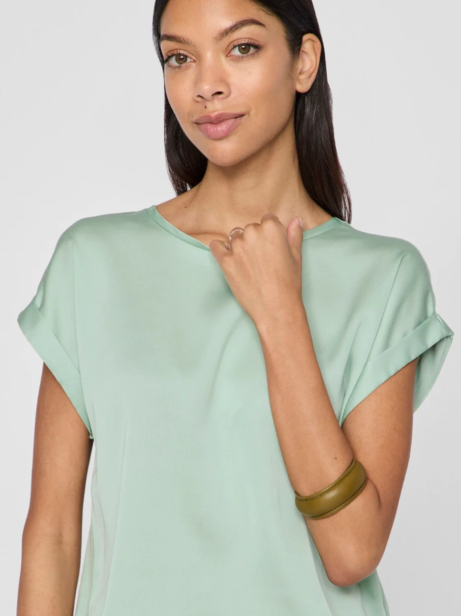 Viellette S/s Satin Top - Noos - Mint - Afbeelding 4