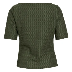 Viromila Boatneck 2/4 Top - Donkergroen