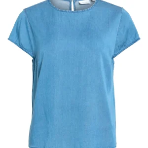 Vibista C/s O-neck Top - Noos - Blue Denim