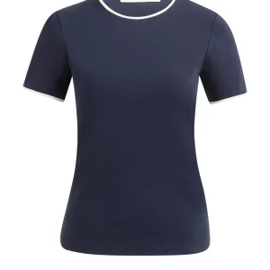 T-shirt Met Contrastbies - Navy