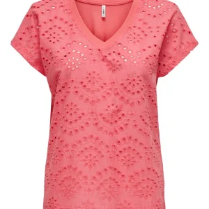 Onllulu Life S/s V-neck Top Box Jrs - Koraal Rood