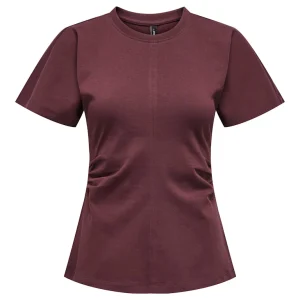 Onlmarie Life S/s Ruching Top Jrs Noos - Bordeaux