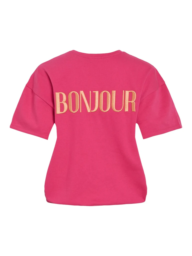 Vifranne Ss Sweat Top - Fuchsia - Afbeelding 3