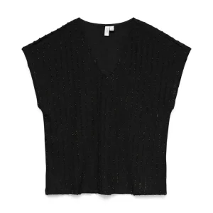 Vmgloriana S/s V-neck Top Jrs Btq - Zwart