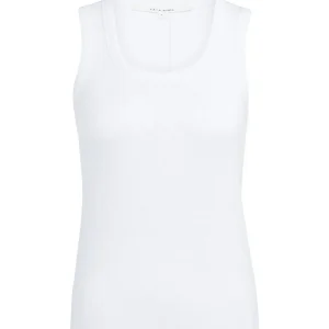 Geribd Singlet Met Ronde Hals - Wit