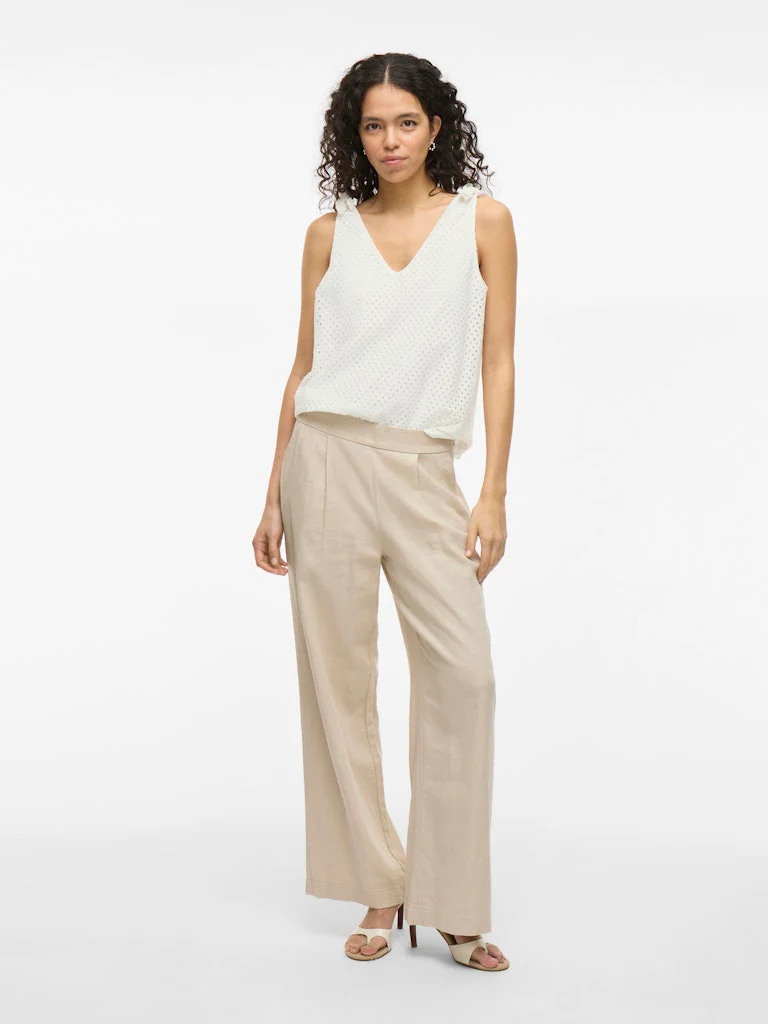 Vialvadora V-neck Sl Top - Off-white - Afbeelding 6