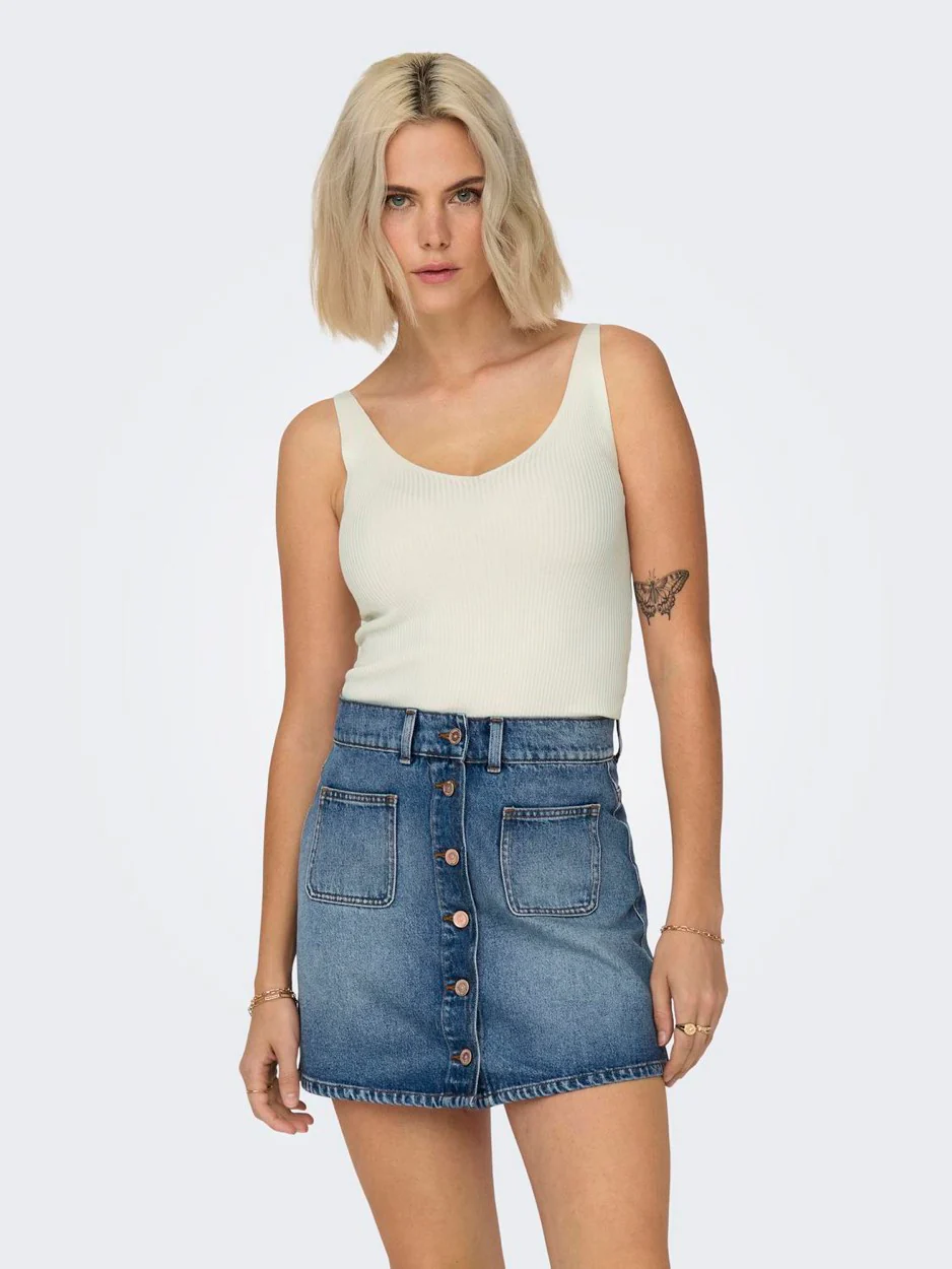 Jdynanna S/l Top Knt Noos - Off-white - Afbeelding 4