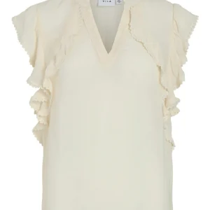 Vivillas V-neck Cp Top - Ecru