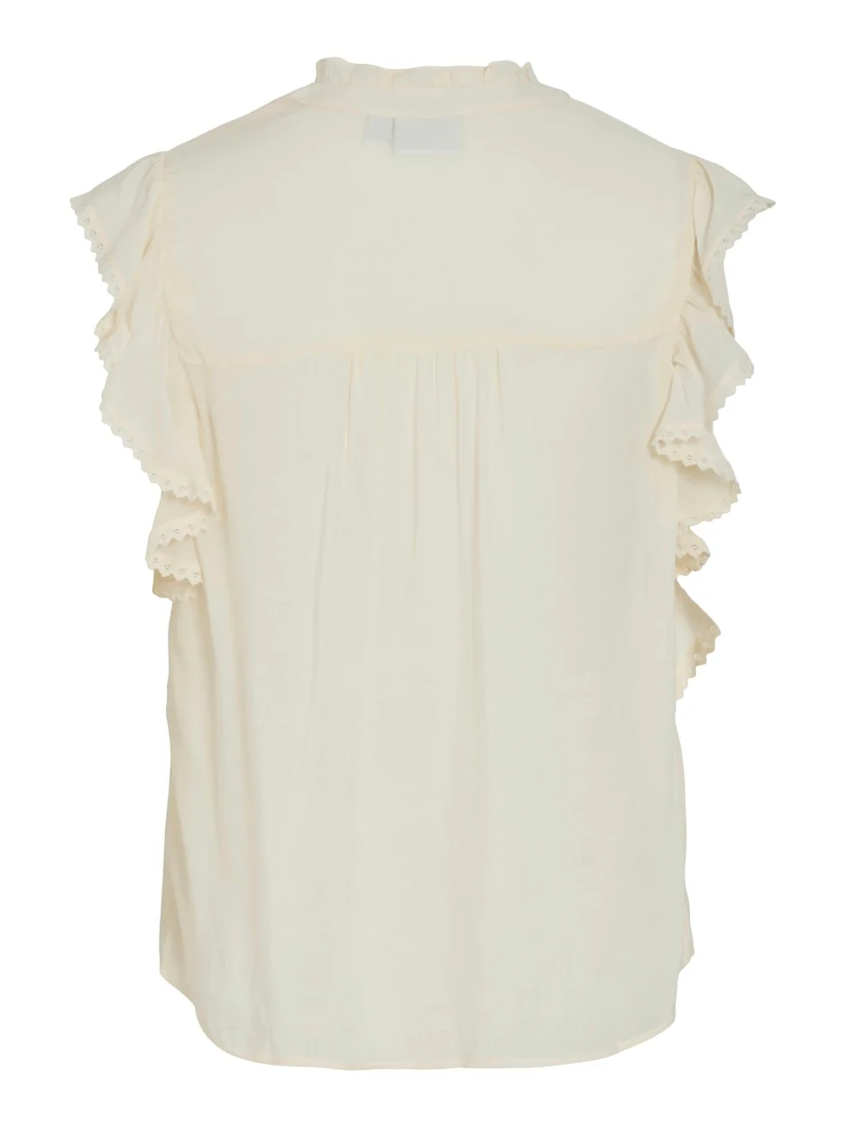 Vivillas V-neck Cp Top - Ecru - Afbeelding 3