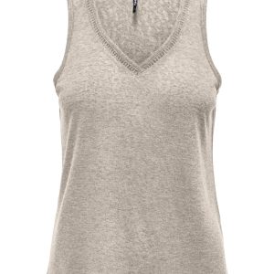 Onlpenny S/l V-neck Top Jrs Noos - Zand