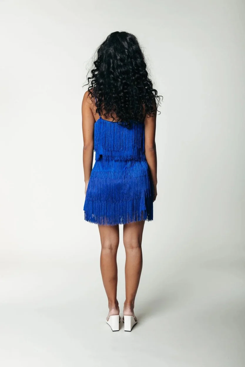 Jamilla Fringe Strap Top - Kobalt - Afbeelding 3