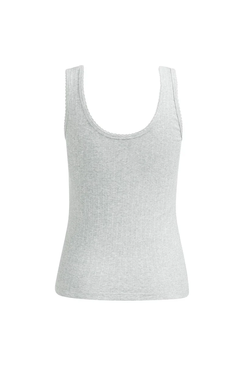 Singlet Met Sierlijke Halsrand - Grijs - Afbeelding 3