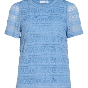 Vichiara O-neck S/s Top/pb - Lichtblauw